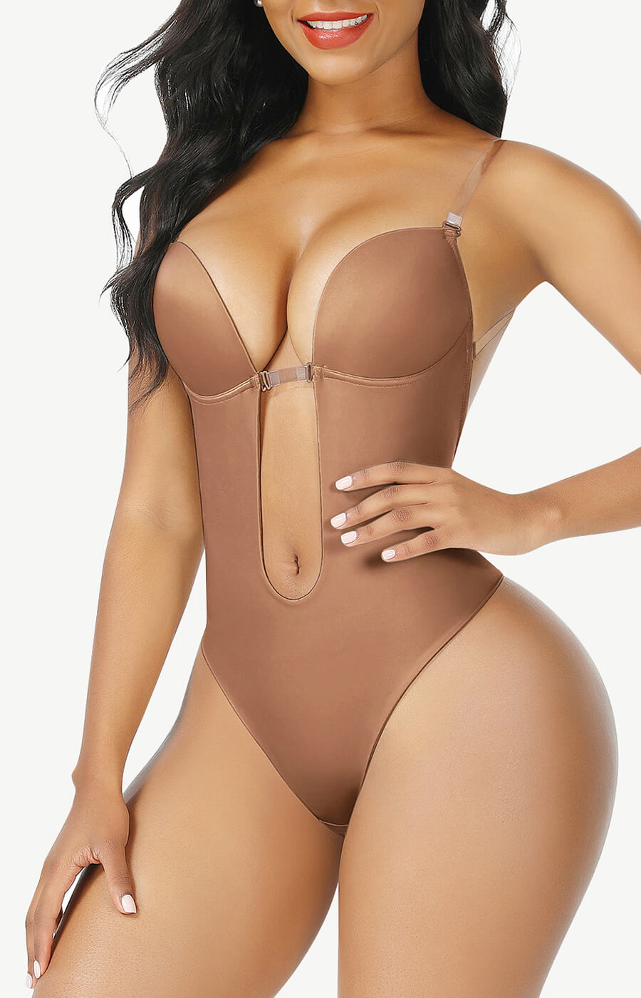 BACKLESS THONG BODYSUIT WITH BUILT IN BRA – NUESKIN